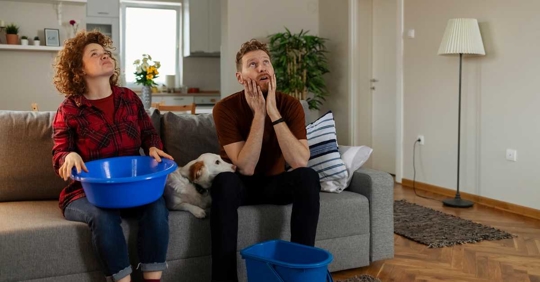 roof leaking in the living space
