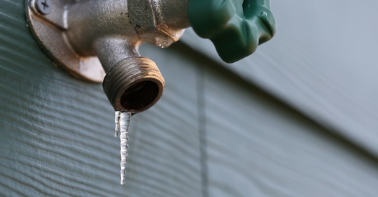 Frozen exterior faucet